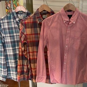 J Crew men’s button down shirts. Lot of 3. Size S.
